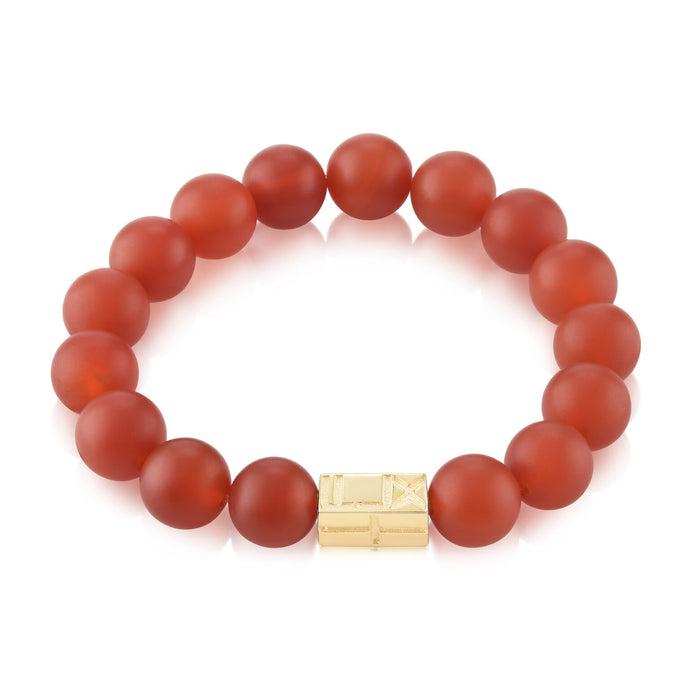 GOLD MATTE RED AGATE